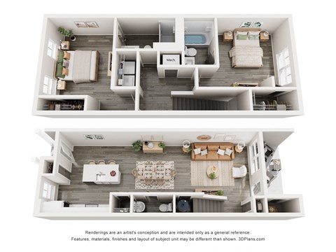 West Park Townhomes in Augusta, GA photo of two bedroom floorplan